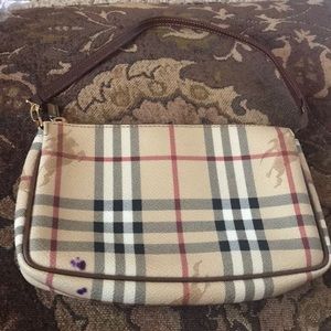 Authentic small Burberry haymarket pochette bag